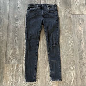 ADRIANO GOLDSCHMIED AG Super Skinny Legging Ankle Black Wash Denim Jeans Size 26